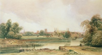 Cambridge (blyerts  akvarell på papper) av Peter de Wint