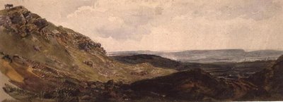 PD.128-1950 Middleham i Wensleydale (akvarell & svart krita på papper) av Peter de Wint