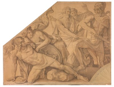 Der Zweikampf zwischen Aias und Hektor av Peter von Cornelius