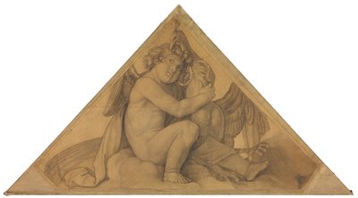 Eros mit dem Pfau (Element der Luft). Karton zu den Deckenbildern der Münchner Glyptothek av Peter von Cornelius