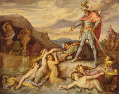 Hagen sänker Nibelungaskatten av Peter von Cornelius