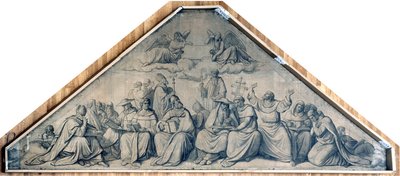 Kyrkolärare och grundare av religiösa ordnar. Kartong till freskerna i Ludwigskirche i München av Peter von Cornelius