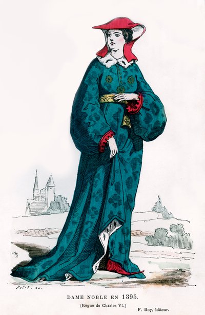 Adelskvinna under Karl VI av Frankrike, 1395 1882-1884 av Petit