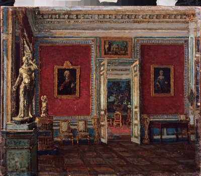 I Kuskovo-palatset (Moskva) (I Kuskovo-palatset) - Målning av Pyotr Ivanovich Petrovichev (Piotr Petrovichev) (1874-1947), olja på duk - Rysk konst sent 1800- och 1900-tal - Statens konstmuseum, Perm (Ryssland) av Petr Ivanovic Petrovichev