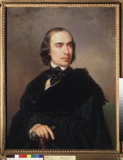 Porträtt av historikern Timofey Granovsky (Timofei Granovsky) (1813-1855). Peinture de Pyotr Zakharovich Zakharov Chechenets (Zakharov-Chechenets) (1816-1846), huile sur toile av Petr Zakharovich Zakharov Chechenets