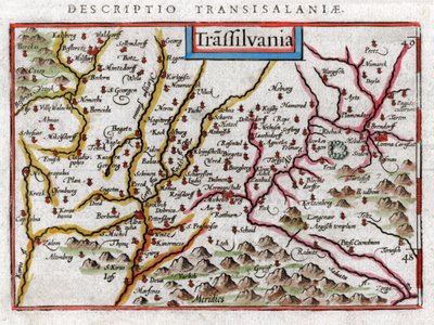 Karta över Transsylvanien 1616 av Petrus Bertius