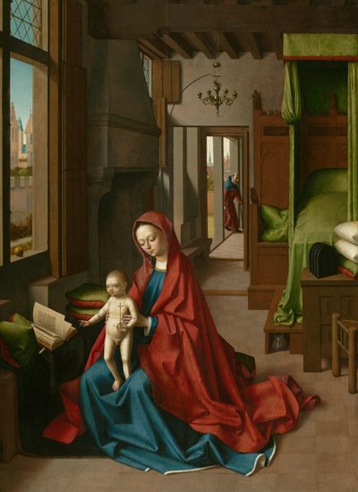 Jungfru och barn i en inrikes interiör av Petrus Christus