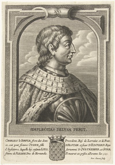 Karl III den enfoldige, kung av västra Frankrike av Petrus Clouwet