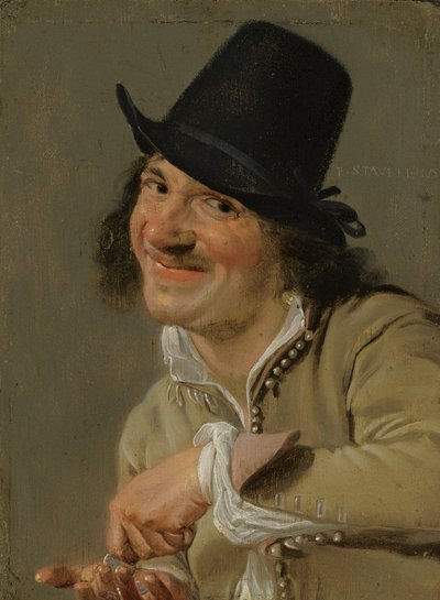 Utfrågning: En man som räknar mynt. . Från serien Personifications of the Five Senses, c.1635-66 (olja på trä) av Petrus Staverenus