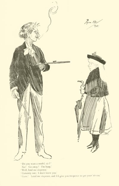 Tecknad film av Phil May, från 1890-talet (litho) av Phil May