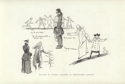 Vinter i London, skridskoåkning i Kensington Gardens av Phil May
