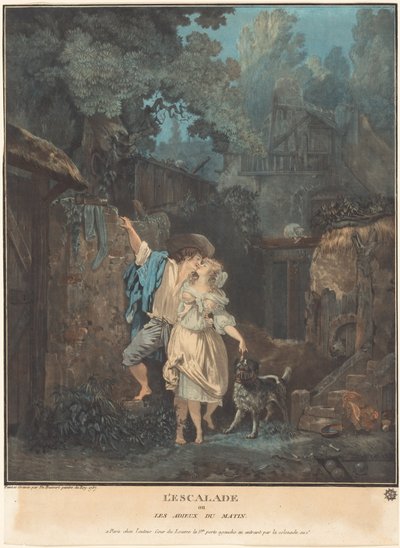 Stormningen, eller morgonens avsked av Philibert-Louis Debucourt
