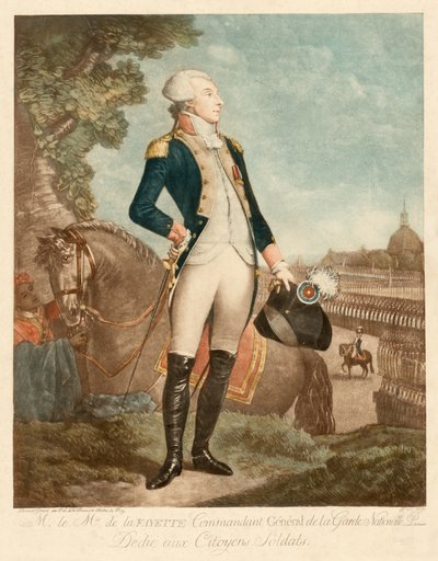 Markis de Lafayette av Philibert-Louis Debucourt