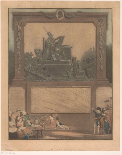 Allegory op de Franse Grondwet van 1791 Nationell almanacka tillägnad vänner av konstitutionen av Philibert Louis Debucourt