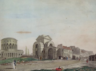Barrier du Faubourg Saint-Martin, 1809 (penna och färgad akvatint) av Philibert Louis Debucourt