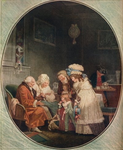 Komplimangen eller nyårsmatinén, 1887, 1916 av Philibert Louis Debucourt