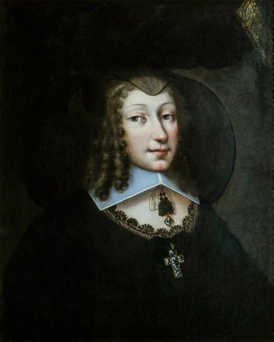 Christine Marie av Frankrike 1606-1663, hertiginna av Savojen i änkekläder, 1638-1640. av Philibert Torret