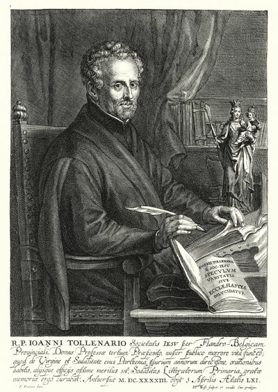 Jan de Toolenaere, flamländsk jesuit (gravyr) av Philip (after) Fruytiers