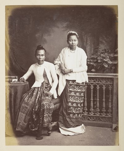 Porträtt av en burmesisk man och hustru, Fotograf: Klier, Philip Adolphe Gladstone Collection av Philip Adolphe Klier