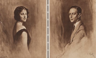 Kung George VI och drottning Elizabeth av Philip Alexius de (after) Laszlo