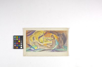 Sketch For Fresco, okänt datum (akvarell på benvitt papper) av Philip Ayer Sawyer