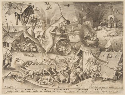 Anger Ira, från serien De sju dödssynderna, 1558. av Philip Galle