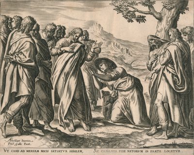 Kristus och Kanaans kvinna, c1577-1579. av Philip Galle