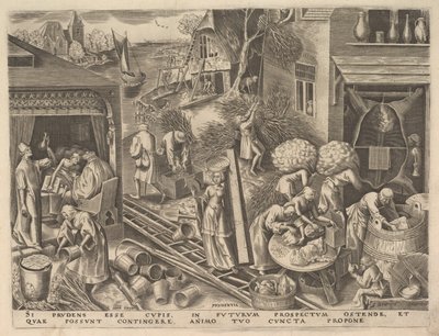 Prudence Prudentia från The Virtues, ca. 1559-60. av Philip Galle