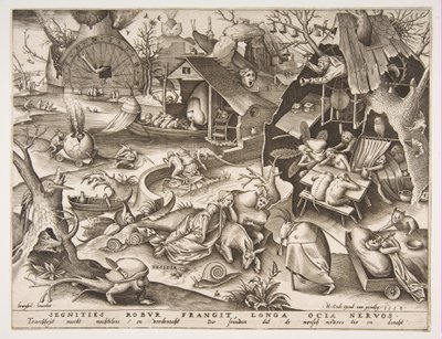 Sloth Desidia, från serien The Seven Deadly Sins, 1558. av Philip Galle