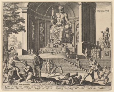 Olympia Jovis Simulacrum (Statyn av Jupiter på Olympia) av Philip Galle, after Maerten van Heemskerck
