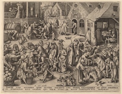 Välgörenhet av Philip Galle after Pieter Bruegel the Elder