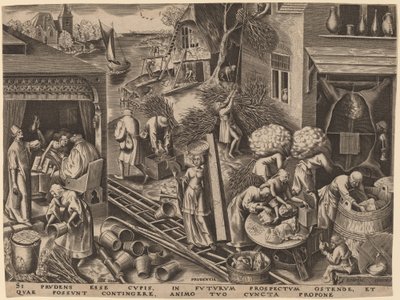 Försiktighet av Philip Galle after Pieter Bruegel the Elder