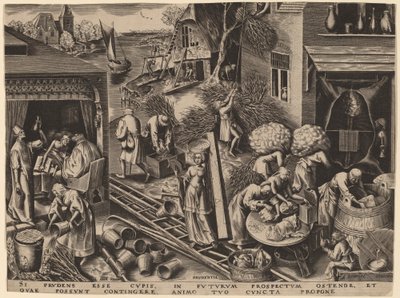 Försiktighet av Philip Galle after Pieter Bruegel the Elder