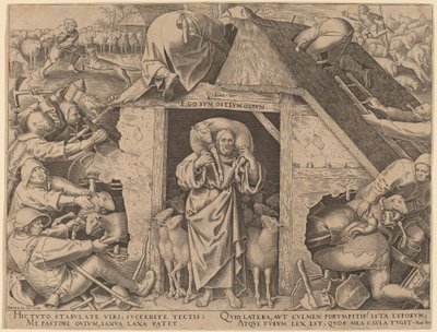Liknelsen om den gode herden av Philip Galle after Pieter Bruegel the Elder