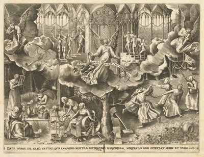 Liknelsen om de vise och dåraktiga jungfrurna av Philip Galle, after Pieter Bruegel the Elder