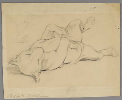 Sovande lejoninna (grafit på papper) av Philip H. Wolfrom