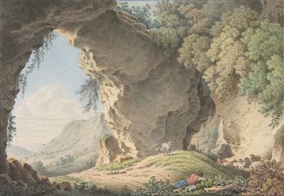 Stenigt landskap med sovande herde, 1817. av Philip Heinrich Dunker
