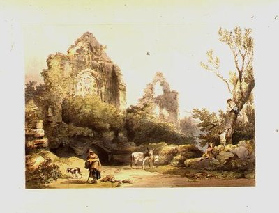 Tintern Abbey från "Romantic and Picturesque Scenery of England and Wales" av Philip James de Loutherbourg