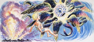 Mytiskt monster, illustration från "The Water Babies" av Charles Kingsley av Philip Mendoza