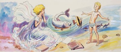 "The Water Babies" av Charles Kingsley (gouache på papper) av Philip Mendoza