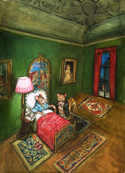 Town Mouse and Country Mouse (gouache på papper) av Philip Mendoza