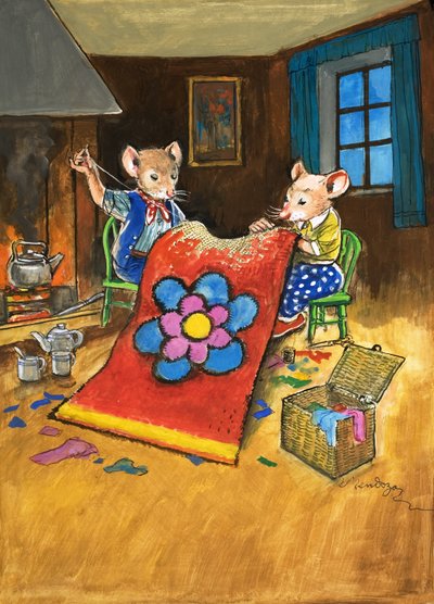Town Mouse and Country Mouse (gouache på papper) av Philip Mendoza