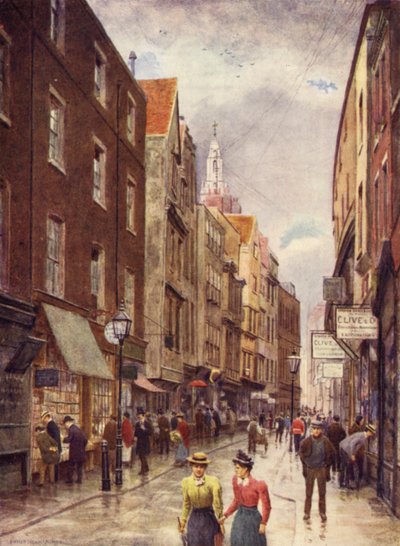 Holywell Street, Strand, med utsikt mot väster, 1900 av Philip Norman