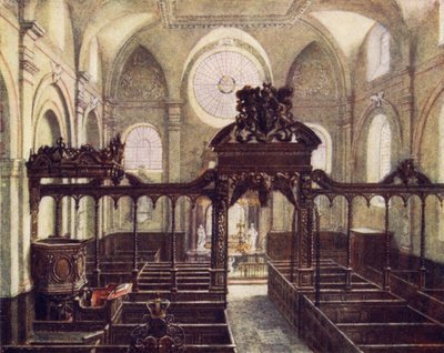Interiör av Church of All Hallows, Upper Thames Street, 1894 av Philip Norman
