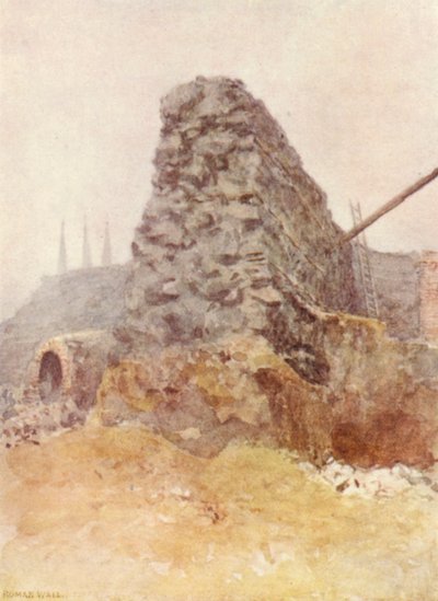 Rester av den romerska muren, Newgate, 1903 av Philip Norman