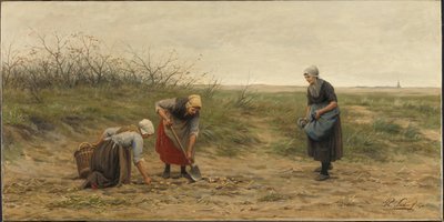 Scheveningen kvinnor läser en skördad potatis åker av Philip Sadée