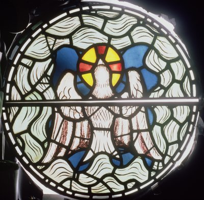 Den helige Ande, detalj från skapelsens fönster, 1861 målat glasdetalj av 120153 av Philip Webb