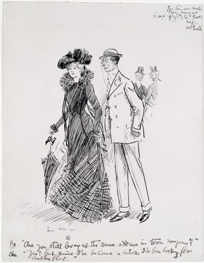 Mrs Jones (penna och bläck på papper) av Philip William May