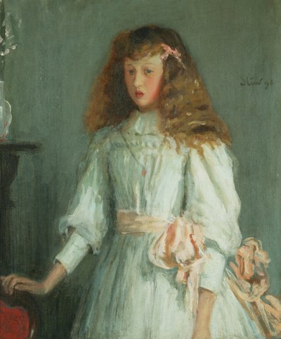 En ung flicka i en vit klänning av Philip Wilson Steer