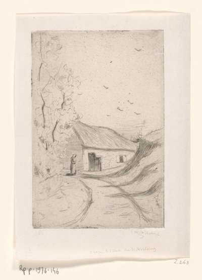 Hus på en landsväg Chaumiere a Vleurgat (Bruxelles) (originaltitel) av Philip Zilcken (signed by artist)